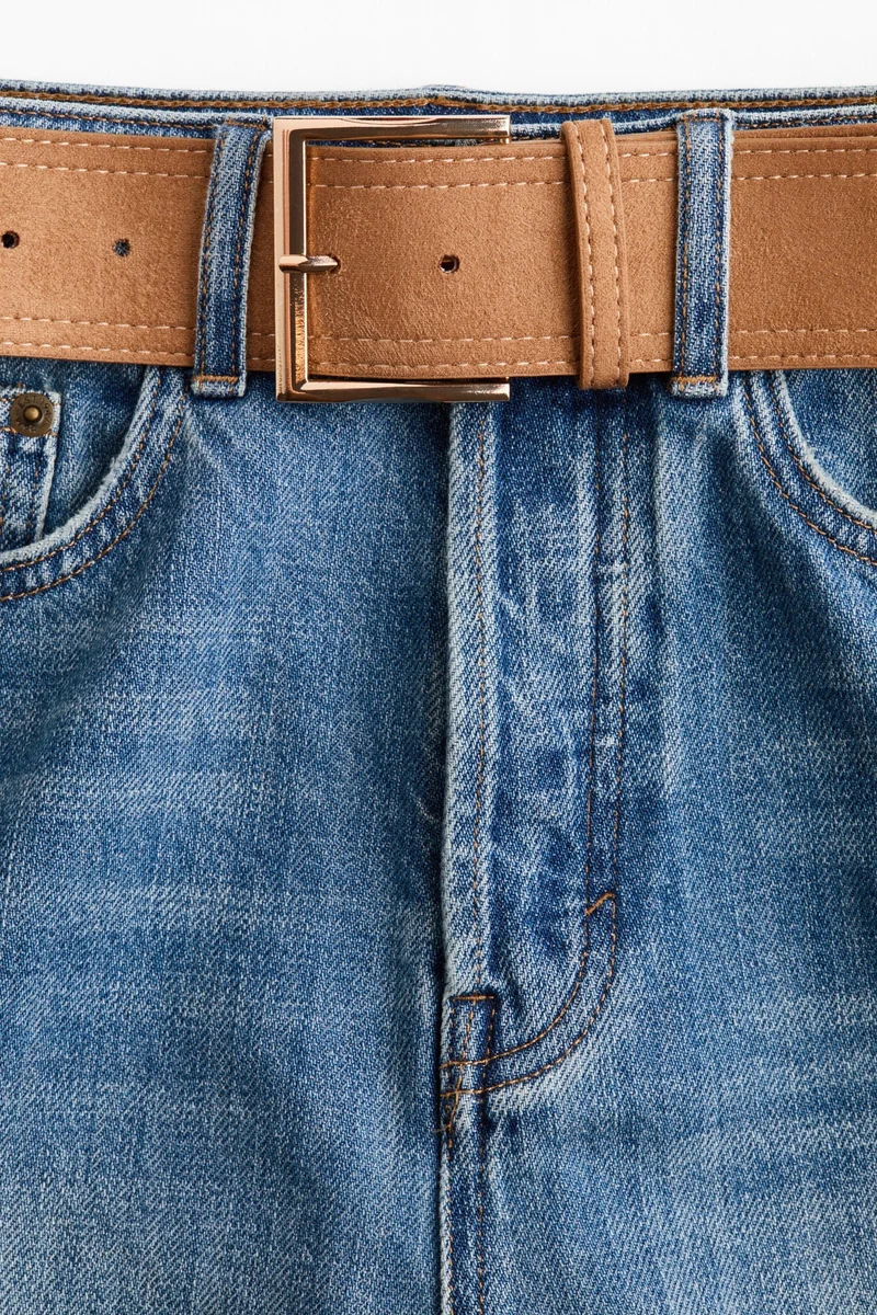 H&M  Belted denim Bermuda shorts for Women | Best Price UAE