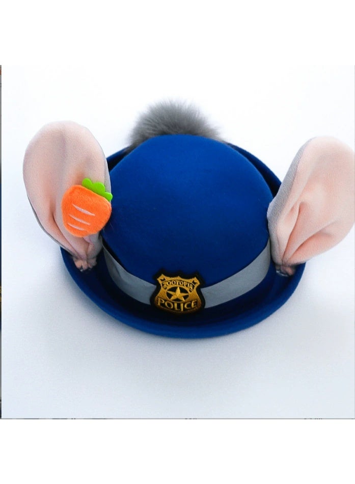 NIBEMINENT Movie Zoo Officer Judy Hopps Cosplay Costume Blue Shirt Jacket Police Suit and Hat For Girl Halloween Party Carnival Outfit - Image 5