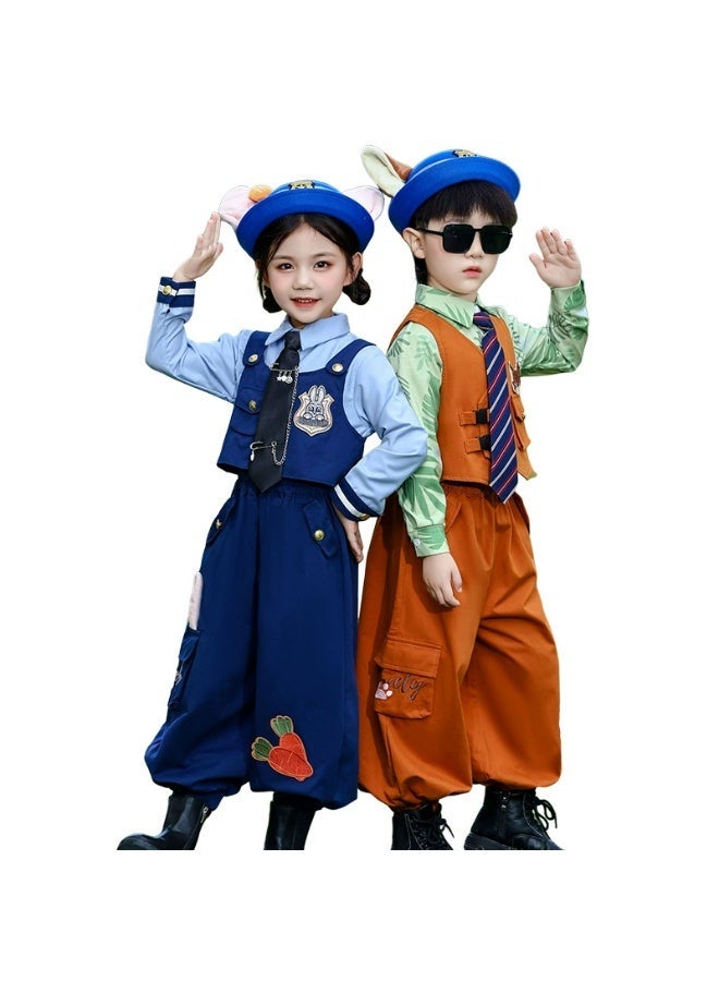 NIBEMINENT Movie Zoo Officer Judy Hopps Cosplay Costume Blue Shirt Jacket Police Suit and Hat For Girl Halloween Party Carnival Outfit - Image 4