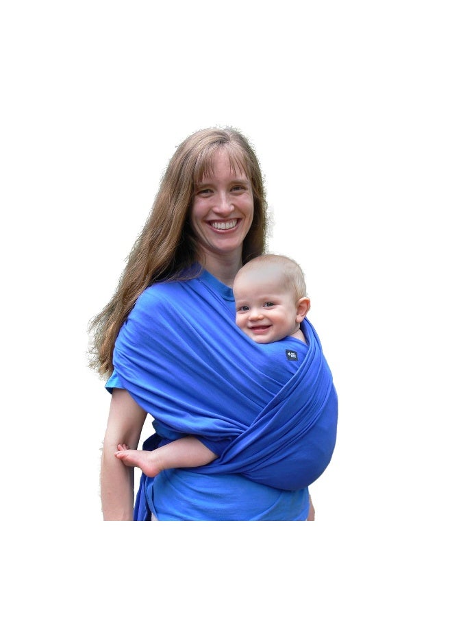 Simply Essential Solutions حمالة أطفال ناعمة، مرنة، قطنية، حمالة أطفال، غطاء للرضاعة للاستخدام مع حديثي الولادة حتى toddlers: توزع الوزن بالتساوي لراحة أكبر أثناء الحمل (أزرق ملكي) - Image 1