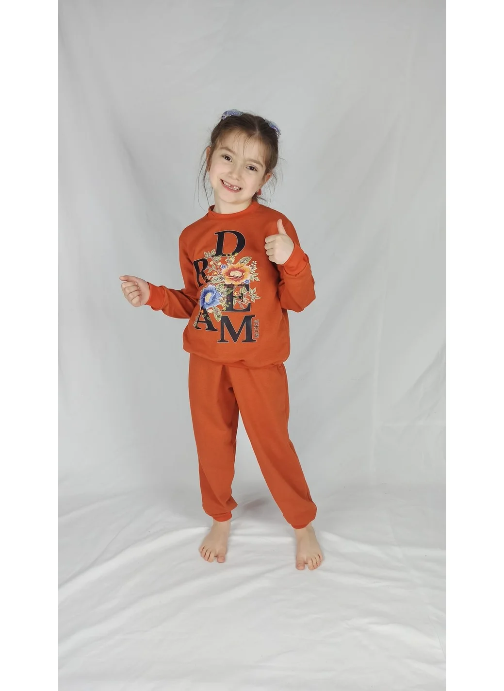 بلونس Girl Waiter Tile Printed Cotton Tracksuit Set