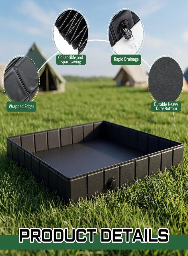 Glooglitter Portable Shower Pan 41" x 41" x 5" Foldable Shower Base Outdoor Collapsible Showering Basin with Detachable Drain Pipe for Beach, Camping, Rv, Outdoor & Indoor Bath Floor - Image 3