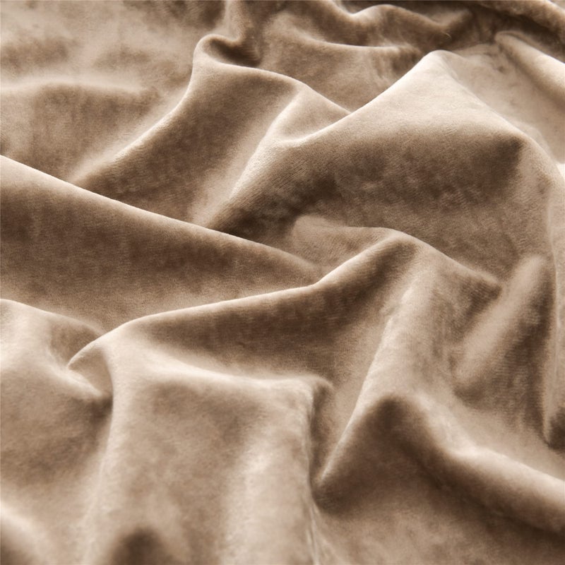 Fredsure Distressed Velvet Comforter Set, 5 Pieces Khaki King, Distressed Velvet Face and Brushed Microfiber Reverse - Image 5