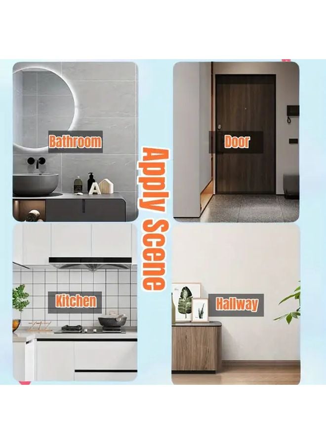 رفرف حائط من الفولاذ المقاوم للصدأ لحمل المعاطف والقبعات، 5 خطافات متينة، فضي لامع - Image 3