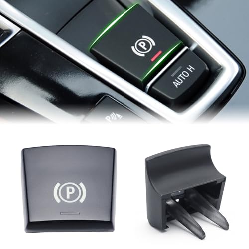 BJchiwu Hand Brake P Button Cover Fit for BWM 5 6 Series F10 F07 F12(2009-2014)/7 Series F01/F02(2008-2012)/X3 F25(2011-2014)/X4 F26(2014)/X5 F15(2013-2014)/X6 F16(2014)(Long Feet,1pcs) - Image 1