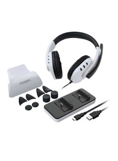 DOBE TP5-0578 PS5 12-in-1 Accessories Kit – Charging Dock, Controller Grips, Thumb Caps, Cooling Fan & More for PlayStation 5 Gaming Setup