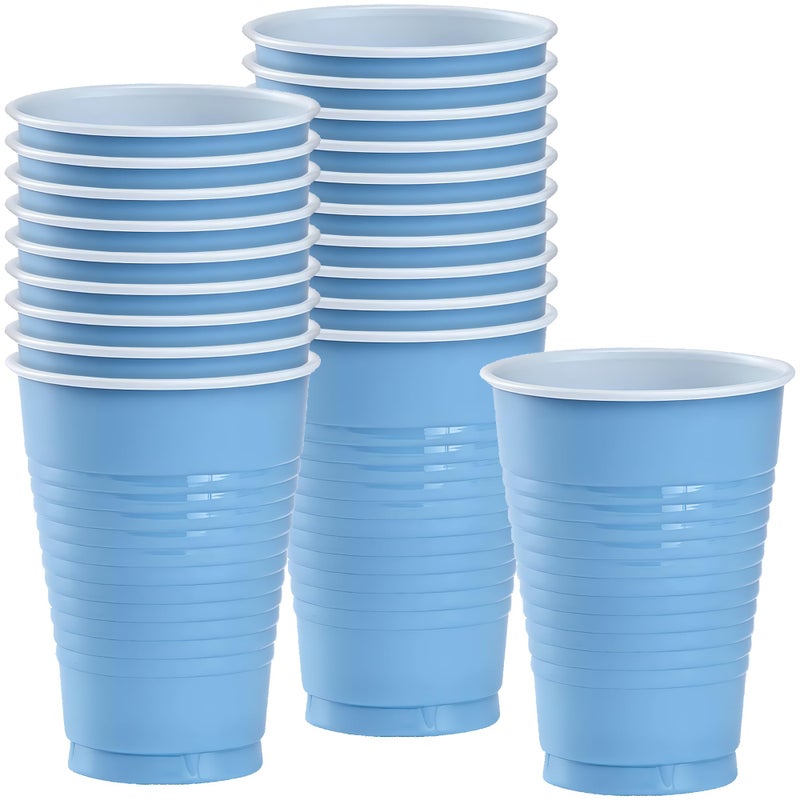 Light Blue Solid Color Plastic Party Cup 12 Oz 20 Count  Premium Quality and Durable Perfect for Any Celebration