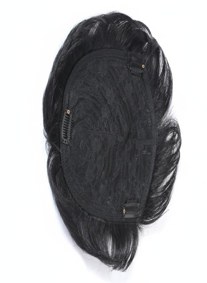 Ritzkart Feel Real Human Hair Topper for Covered Baldness Top Area with Clip on Hairpiece Black Color for Men Daily/Party Use (5x5 U Shape) - Image 3