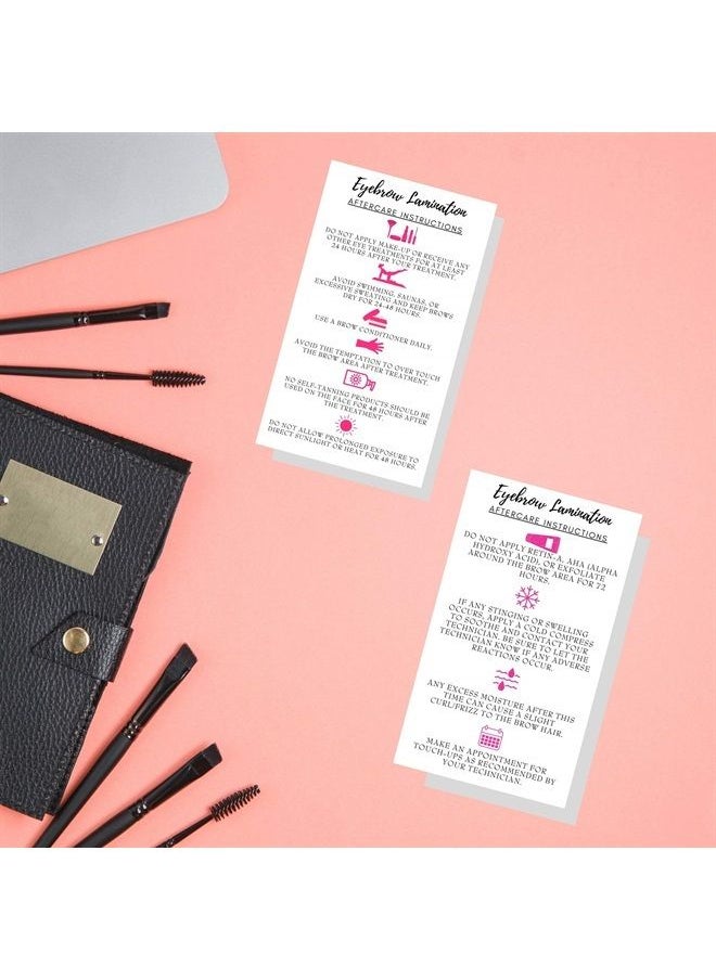 Boutique Marketing LLC Eyebrow Lamination Aftercare Instruction Cards | Physical Printed 2 x 3.5” inches Business Card Size | Starter Lift Kit with Tint at home diy aftercare supplies | White with Icons Design  - Image 4