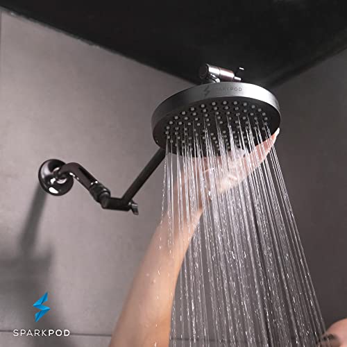 SparkPod Shower Head - High Pressure Rain - Premium Quality Luxury Design - 1-Min Install - Easy Clean Adjustable Replacement for Your Bathroom Shower Heads (Vintage Oil Rubbed Bronze, 6 Inch Round) - Image 5