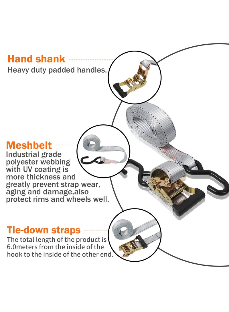 KSEIBI Ratchet Tie Down, Zinc Plated, Quick and Easy To Use, Used for Tying Down Loads while Transporting to Avoid Movement, Holding Items Together or in Place During Home Improvement Tasks. - Image 3