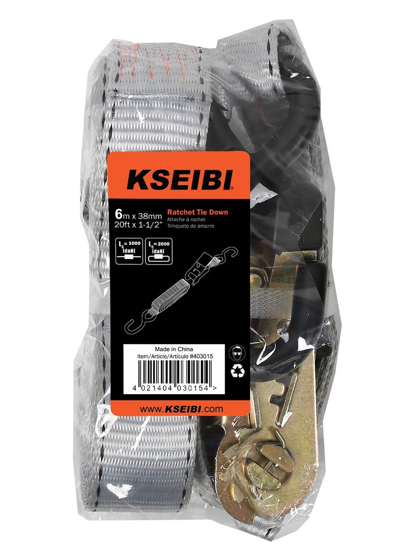 KSEIBI Ratchet Tie Down, Zinc Plated, Quick and Easy To Use, Used for Tying Down Loads while Transporting to Avoid Movement, Holding Items Together or in Place During Home Improvement Tasks. - Image 5