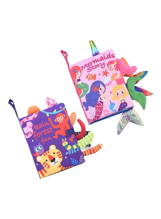 NIBEMINENT 2-Piece Baby Cloth Early Education Soft Book Set 18.5 x 15cm - Image 1