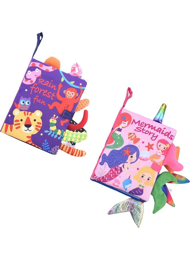 NIBEMINENT 2-Piece Baby Cloth Early Education Soft Book Set 18.5 x 15cm - Image 3