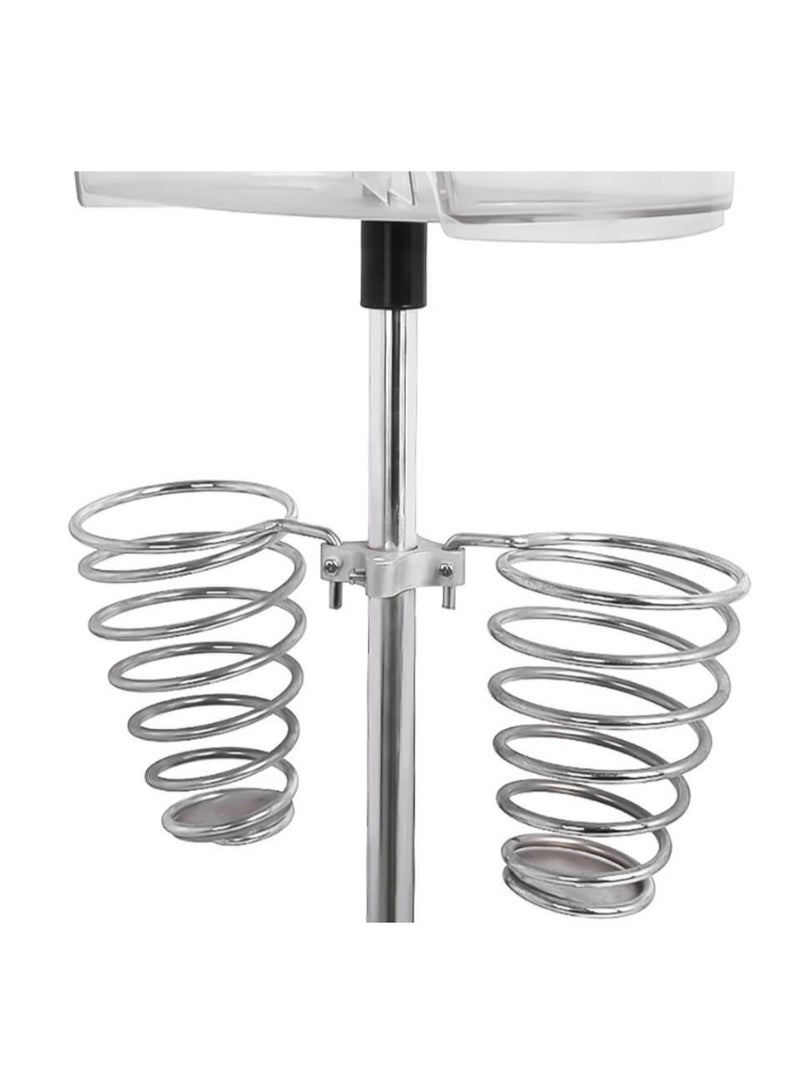 HK Blow Dryer Stand with Plate, 3 Spiral Holders, and Steel Base - Image 1