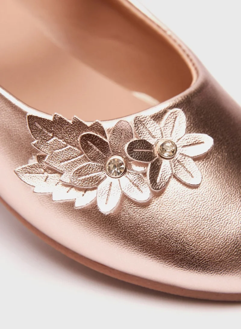 shoexpress Kids Flower Detail Ballerinas