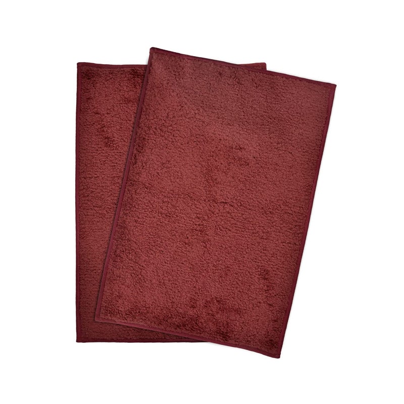 Divine Casa Divine Casa Microfiber Door Mat for IndoorOutdoor Non Slip Rubber Entrance Rug Dirt Trapper Mats Shoes Scraper for Entry Patio Porch 40cmx60cm Set of 2 Maroon - Image 1