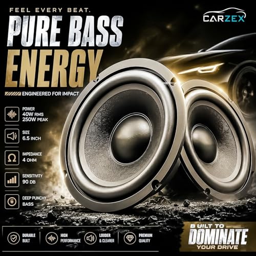 Carzex 12” Subwoofer 400W RMS,1600W Peak Power, Dual Mag, 4-Layer Copper Coil, 1.5” Voice Coil, for Car Audio, Home Theatre & DIY Projects (120x60x40 mm Ferrite Magnet) - Image 2