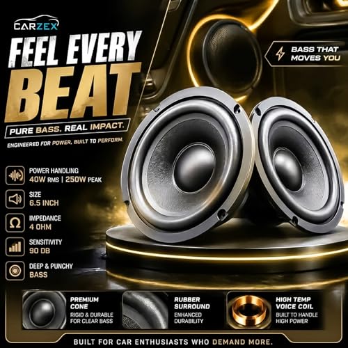 Carzex 12” Subwoofer 400W RMS,1600W Peak Power, Dual Mag, 4-Layer Copper Coil, 1.5” Voice Coil, for Car Audio, Home Theatre & DIY Projects (120x60x40 mm Ferrite Magnet) - Image 4