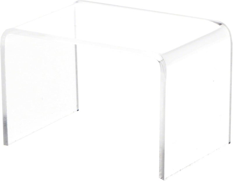 TPGP Plymor Clear Acrylic Rectangular Display Riser, 2" H x 3" W x 2" D (1/8" Thick) - 2 Pack - Image 1