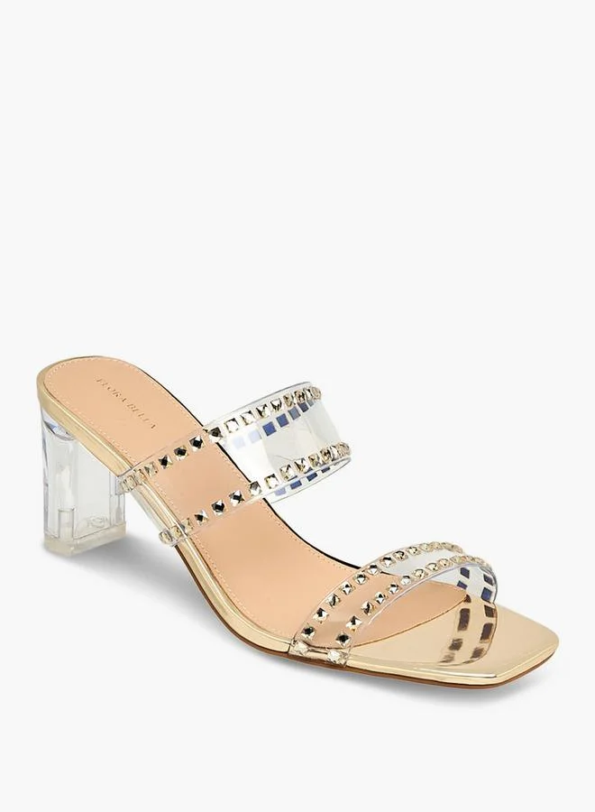 Flora Bella By Shoexpress GOLD Flora Bella Women Embellished Block Heel Sandals for Women | Best Price UAE