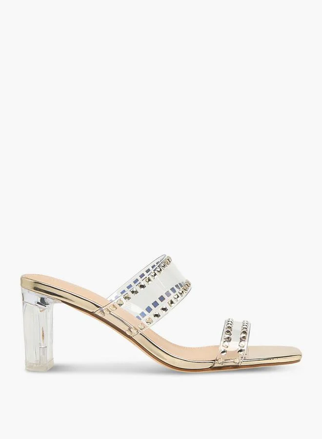 Flora Bella By Shoexpress GOLD Flora Bella Women Embellished Block Heel Sandals for Women | Best Price UAE