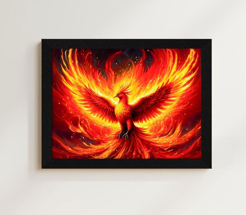 ArtX Paper Phoenix Bird Picture As Per Vastu, Big Size Wall Art, Rising Phoenix Painting, Wall Decor, Multicolor, Nature, 10.0 X 13.0 inch, Set of 1 - Image 1
