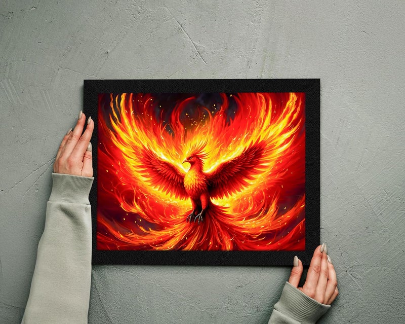 ArtX Paper Phoenix Bird Picture As Per Vastu, Big Size Wall Art, Rising Phoenix Painting, Wall Decor, Multicolor, Nature, 10.0 X 13.0 inch, Set of 1 - Image 4