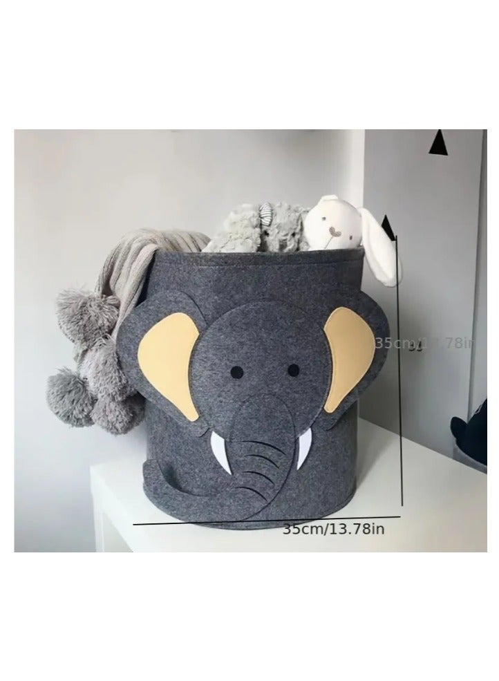 Kids Toy Storage Basket, Large Capacity Felt Storage Bucket, Washable Dirty Clothes Storage Basket, Laundry Basket,