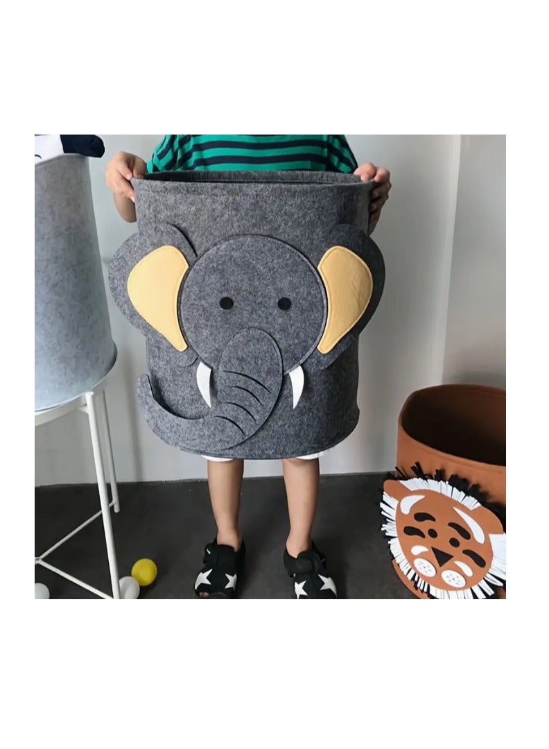 Kids Toy Storage Basket, Large Capacity Felt Storage Bucket, Washable Dirty Clothes Storage Basket, Laundry Basket,