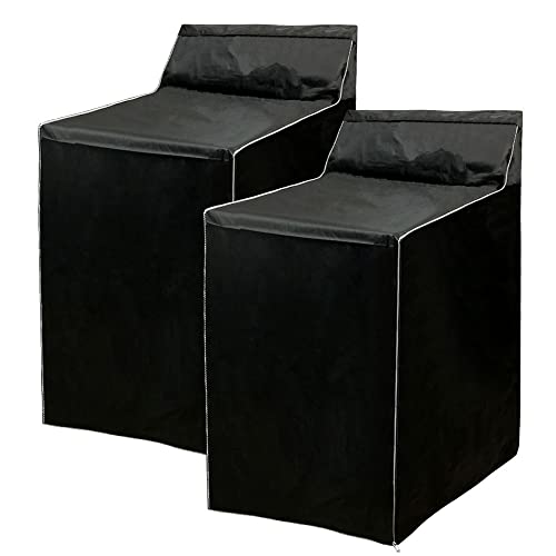 Aksipo 2Pack Washer and Dryer Covers, Portable Washer Cover with Zipper Design Dustproof Waterproof Laundry Covers for Washer and Dryer, Washing Machine Cover Fit for Most Top Load Machine(Black) - Image 1