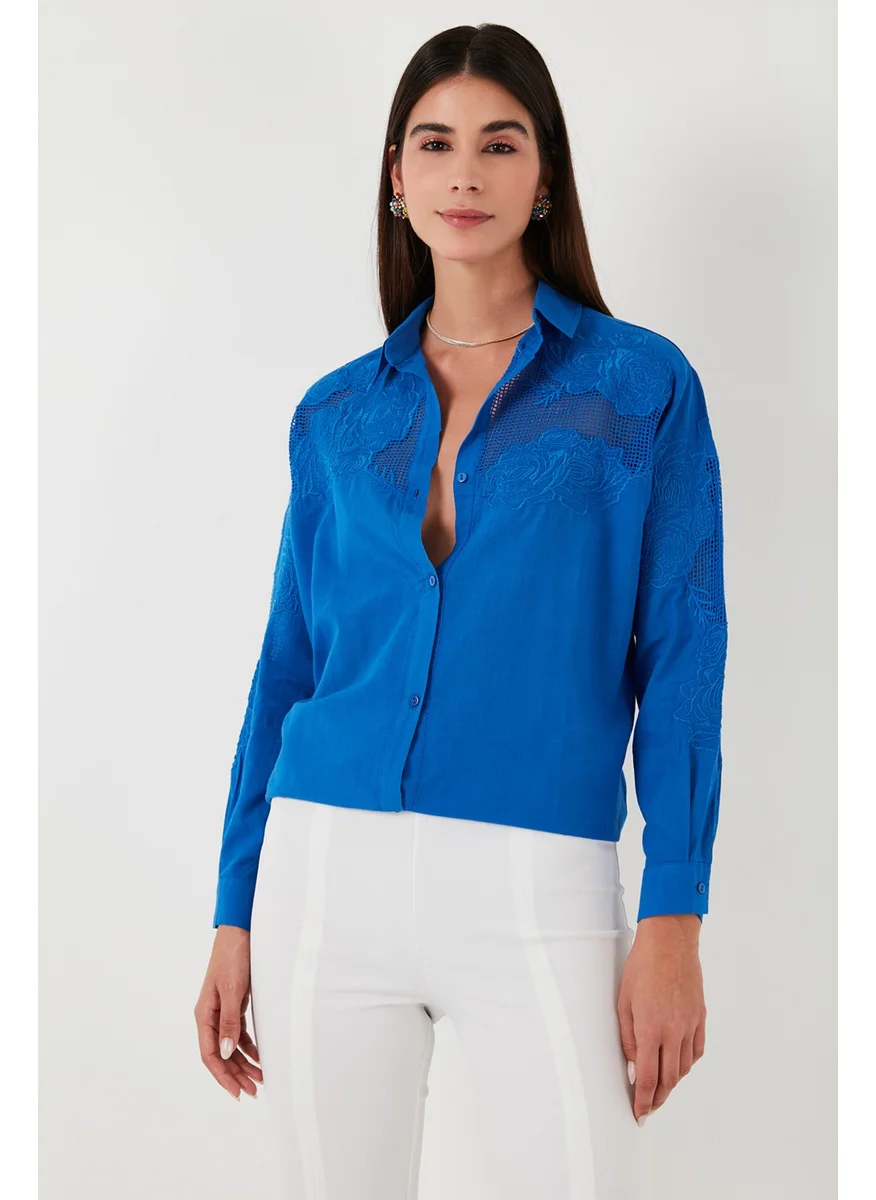 ليلا Laced Cotton Regular Fit Slim Shirt Women's Shirt 51442276