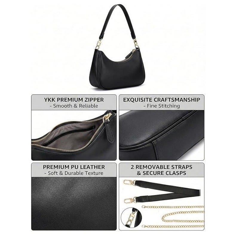 Women's Y2K Crescent Shoulder Bag Small Underarm Wallet for Daily & Travel - Image 4
