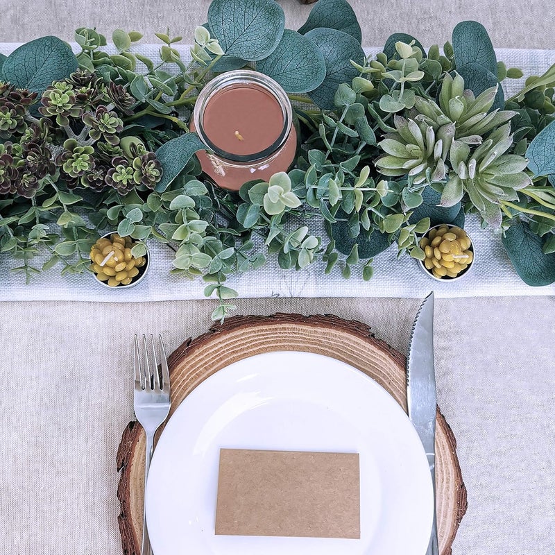 Winlyn 83 Long Faux Eucalyptus Greenery Garland  Silver Dollar Eucalyptus for Wedding Arch Swag Backdrop Doorways Mantel Table Runner  IndoorOutdoor - Image 5