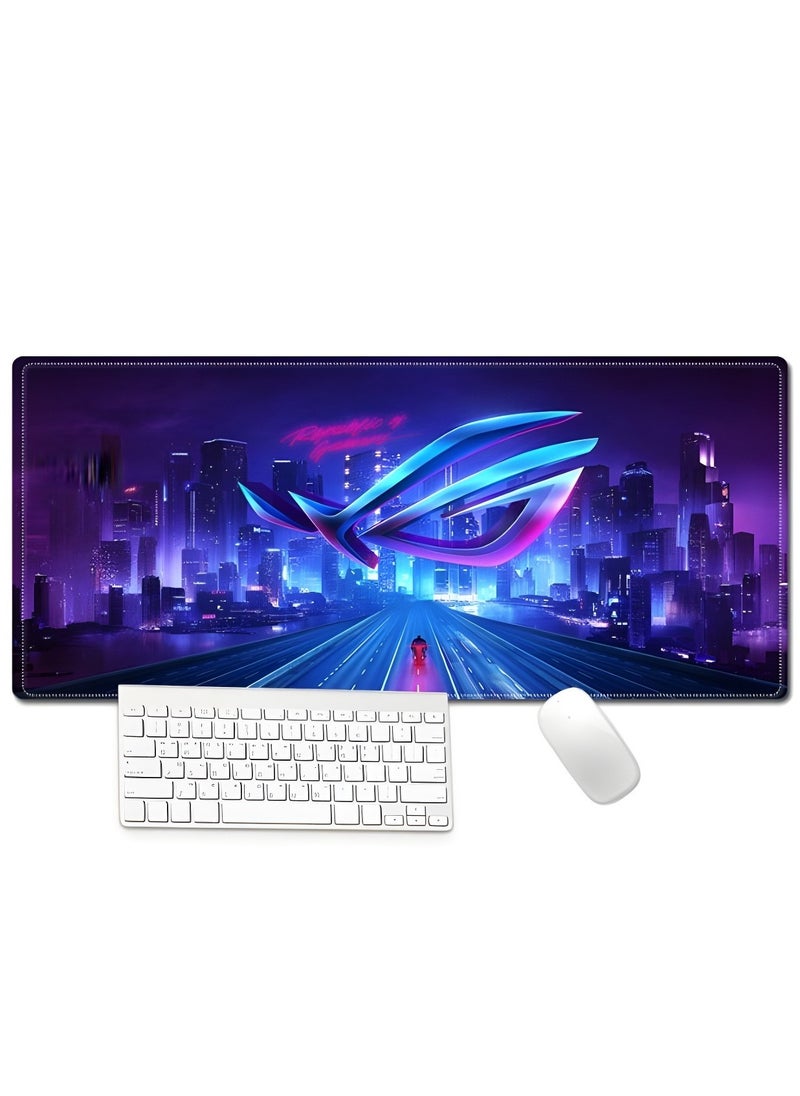 Generic - Large, waterproof, non-slip, comfortable, high-quality mouse pad with an ideal ergonomic design, blue color. - Image 1