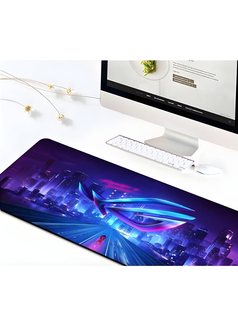 Generic - Large, waterproof, non-slip, comfortable, high-quality mouse pad with an ideal ergonomic design, blue color. - Image 1