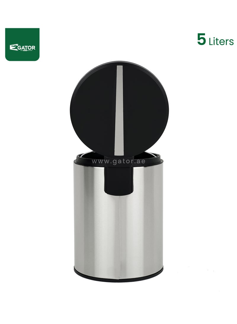 EKO EKO Stainless Steel  Bin with Pedal and soft closing lid 5L Silver - Image 3