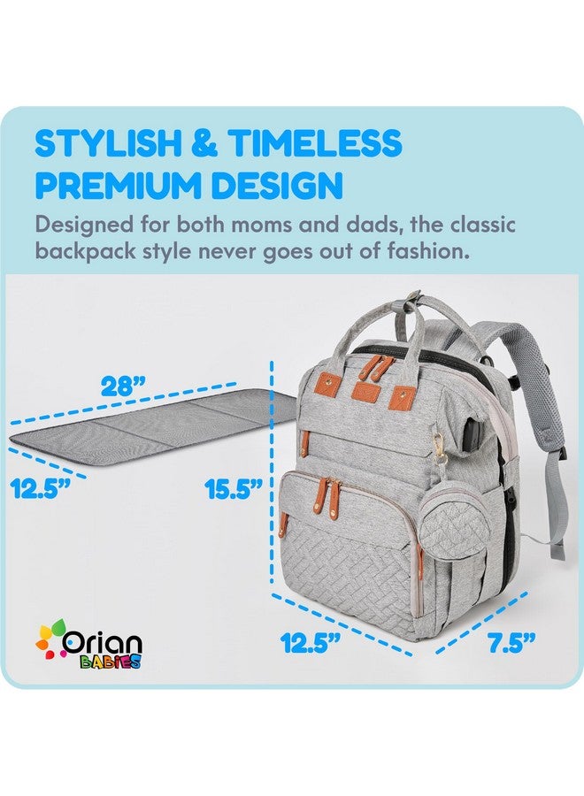 Orian Diaper Bag Backpack, Diaper Bag with Baby Changing Station, Large Travel Diaper Bag, Mosquito Net, USB Charging Port, Waterproof Unisex Baby Bag - 3 bonus gifts - Image 2