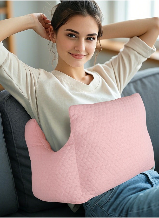 Generic Hysterectomy Recovery Pillow, Post-Surgery Cushion for Abdomen C-Section Tummy Tuck Lumpectomy Myomectomy Patients Must Haves Abdominal Pillow with Pocket (Pink)  - Image 1