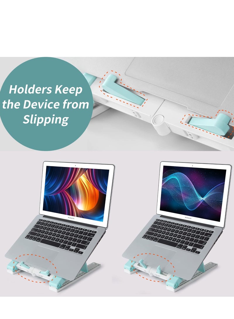 SYOSI Collapsible Laptop Stand - Ergonomic Foldable Notebook Holder, Compatible with 12-16”Laptops with Phone Tablet Stand, 6 Support Angles  - Image 4