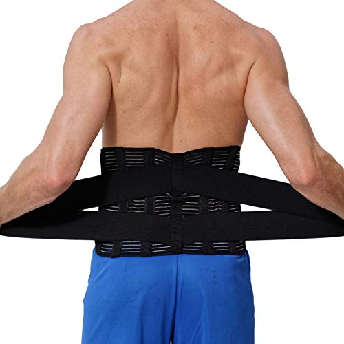 NeoTech Care Adjustable Compression Back Brace Lumbar Support Belt, Black, Size XXXL - Image 4
