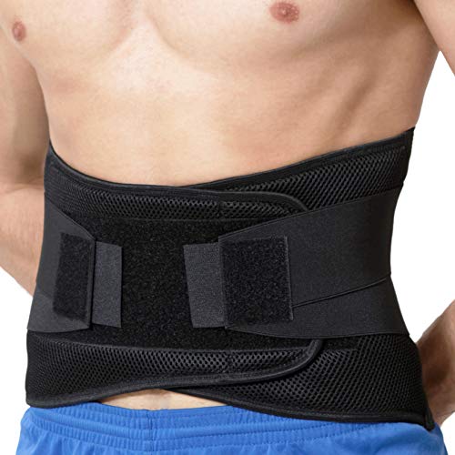 NeoTech Care Adjustable Compression Back Brace Lumbar Support Belt, Black, Size XXXL - Image 1