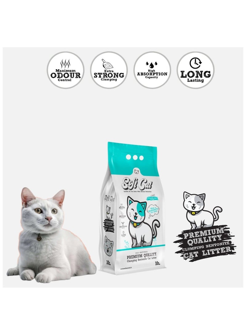 Soft Cat – Natural High-Quality Bentonite Cat Litter, Premium Imported Turkish with Marseille Soap Scent – 10 L - Image 4