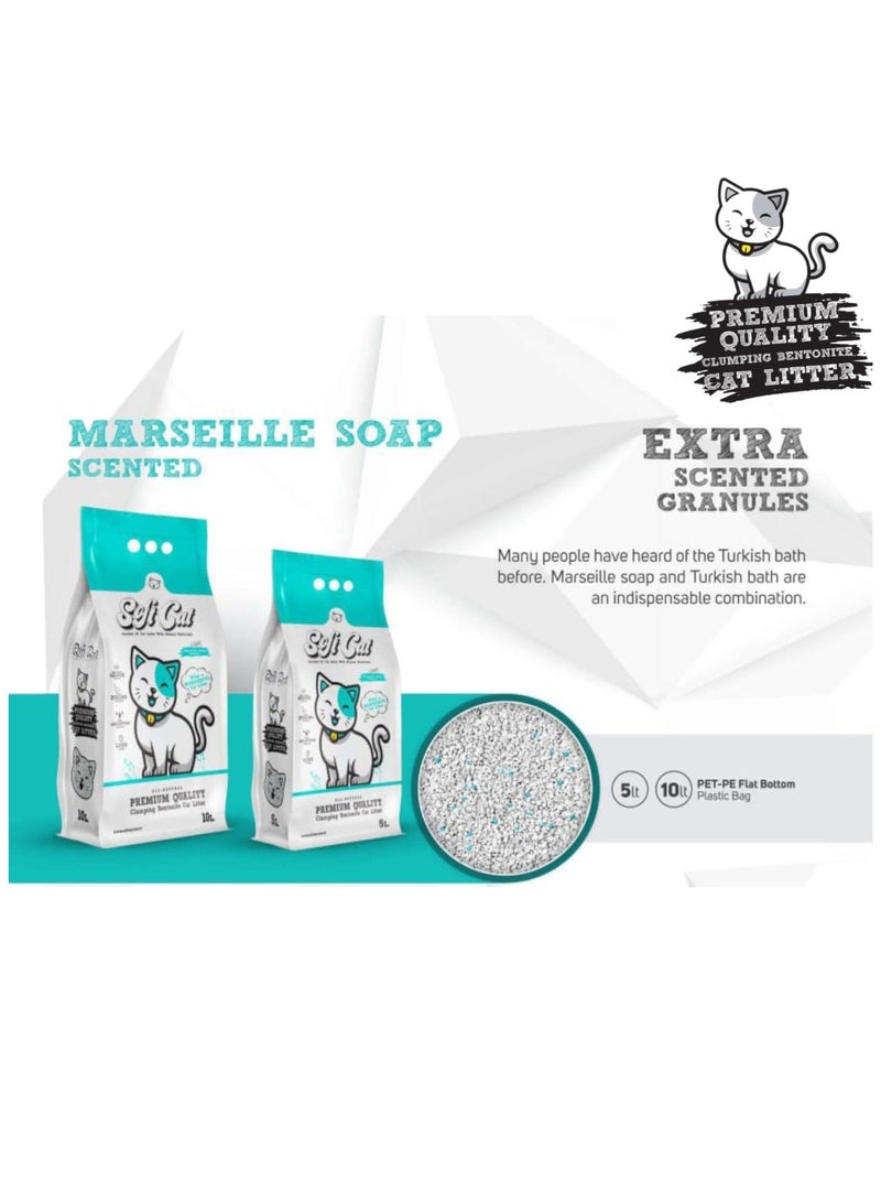 Soft Cat – Natural High-Quality Bentonite Cat Litter, Premium Imported Turkish with Marseille Soap Scent – 10 L - Image 5