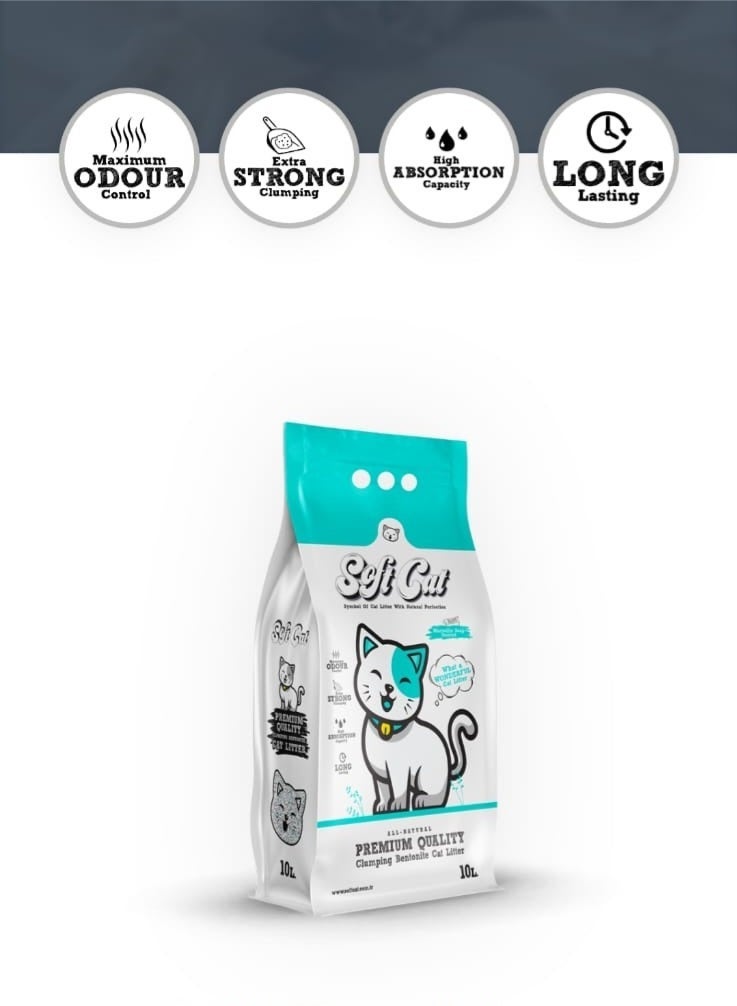 Soft Cat – Natural High-Quality Bentonite Cat Litter, Premium Imported Turkish with Marseille Soap Scent – 10 L - Image 3