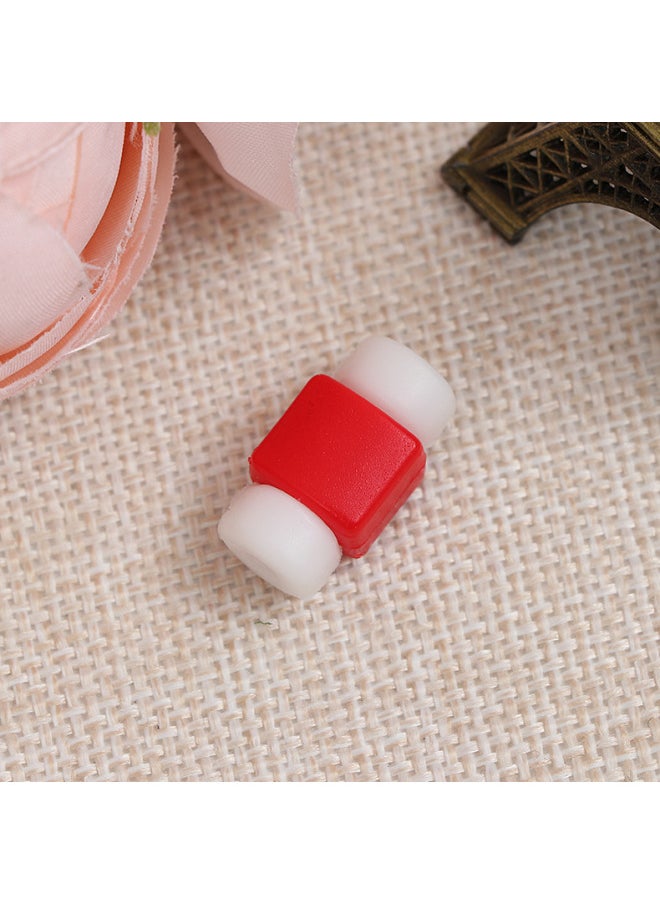 Generic - Apple Mobile Phone Data Cable Protective Cover Creative Headset Charging Cable Anti-Break Winding Plastic Protective Head Protector-Color:White (bulk Without Packaging) - Image 1