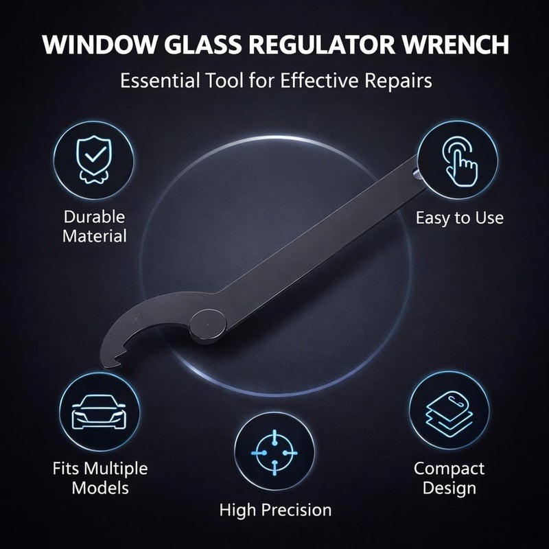 Window Glass Regulator Wrench, Carbon Steel Removal Tool for R50 R53 R52 - Durable Construction, Leverage Hole Design, Automotive Repair Tool - Image 3