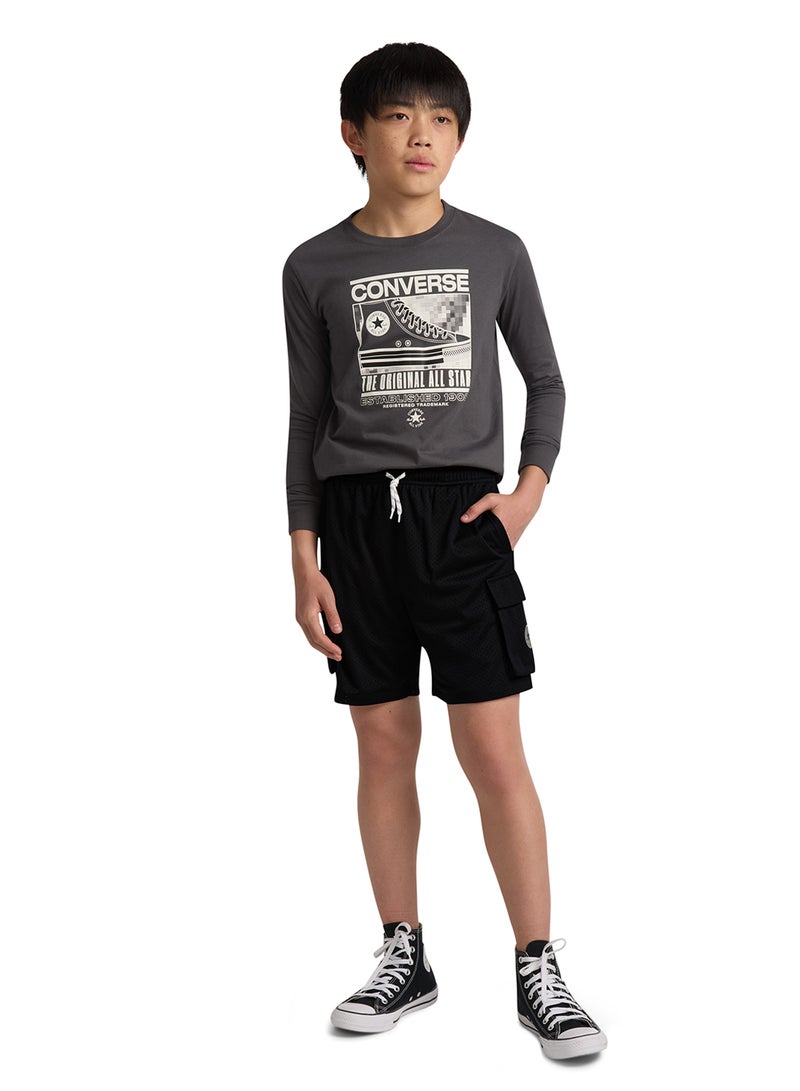 CONVERSE Youth Heritage Cargo Mesh Shorts  - Image 3
