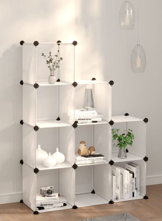 9 Cube Double Plastic Modular Storage Closet Organizer Cabinet Shoe Rack Cabinet Cube - Image 3