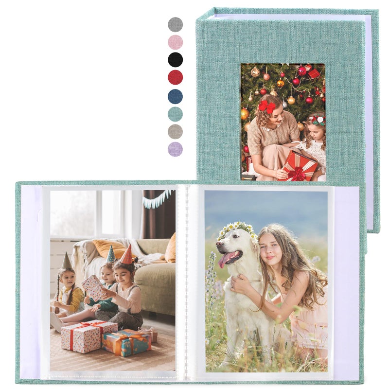Vivinin 2 Pack Photo Album 4x6 Clover Cover Photo Photo Photo Small Photo Book Book for 36 Pockets Hold 72 Pictures Pictures Book for Photos Family Anniversies Baby Facations (Green) - Image 1